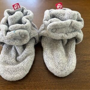 Cozy gray baby booties